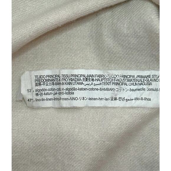 ZARA Crochet Linen Blend Tunic Top Beach Coastal V-Neck Cream Black Relaxed - Picture 13 of 16